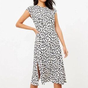 LOFT Leopard Print Midi Dress - Size 2 - NWT